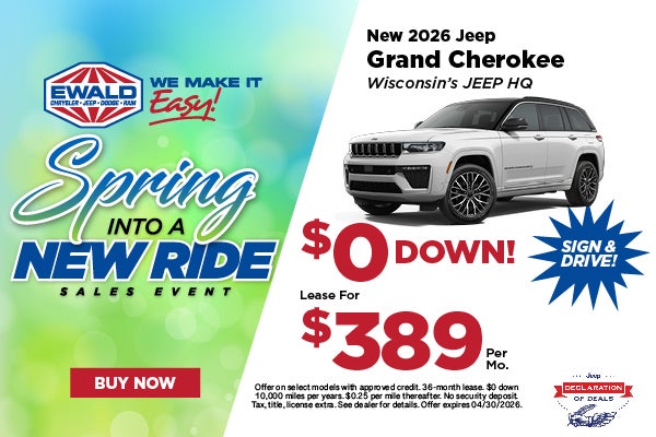 2026 Jeep Grand Cherokee $0 Down, Lease for $389 (1)