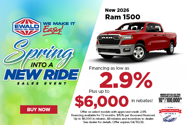 2026 Ram 1500 2.9% APR Plus $6,000 in Rebates