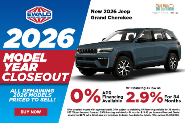 2026 Jeep Grand Cherokee 0% APR or 2.9% APR 