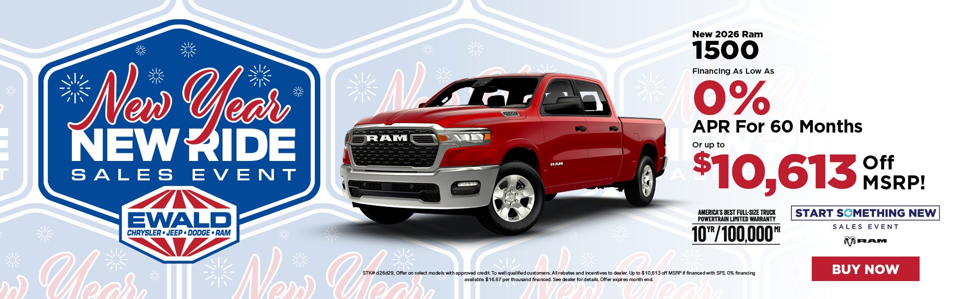 2026 Ram 1500 0% APR for 60 Mo. or up to $10,613 off MSRP