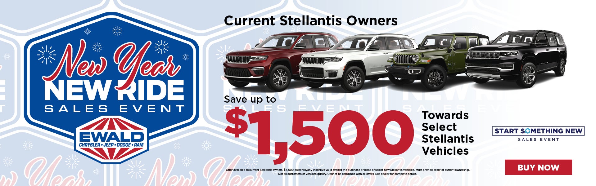 Save up to $1,500 Towards Select Stellantis Vehicles
