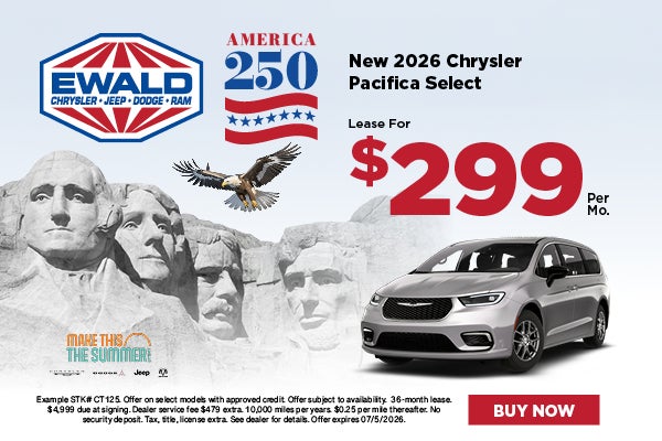 2026 Chrysler Pacifica Select Lease for $299