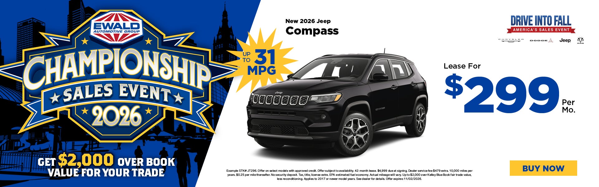 2026 Jeep Compass Lease $299