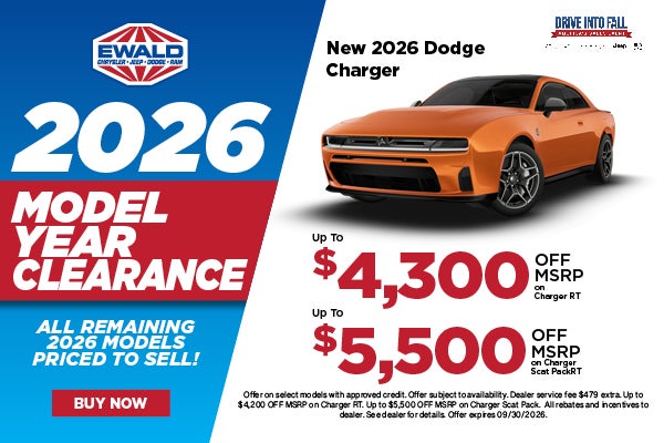 2026 Dodge Charger $4,300 off RT, $5,500 off Scat Pack 