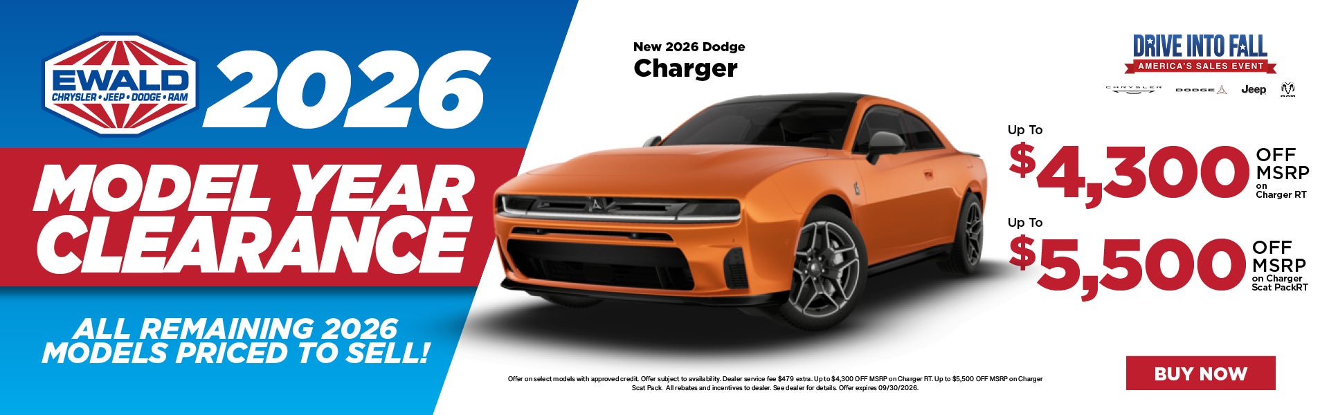 2026 Dodge Charger $4,300 off RT, $5,500 off Scat Pack 